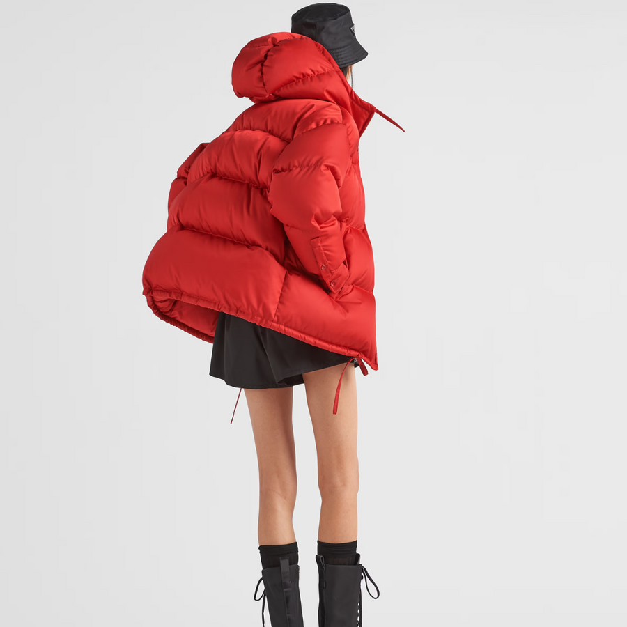 Re-Nylon hooded down jacket