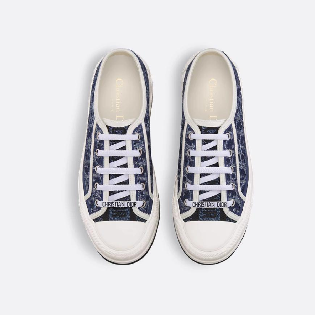 Platform Denim Embroidered Sneaker