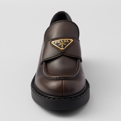 Chocolate leather loafers