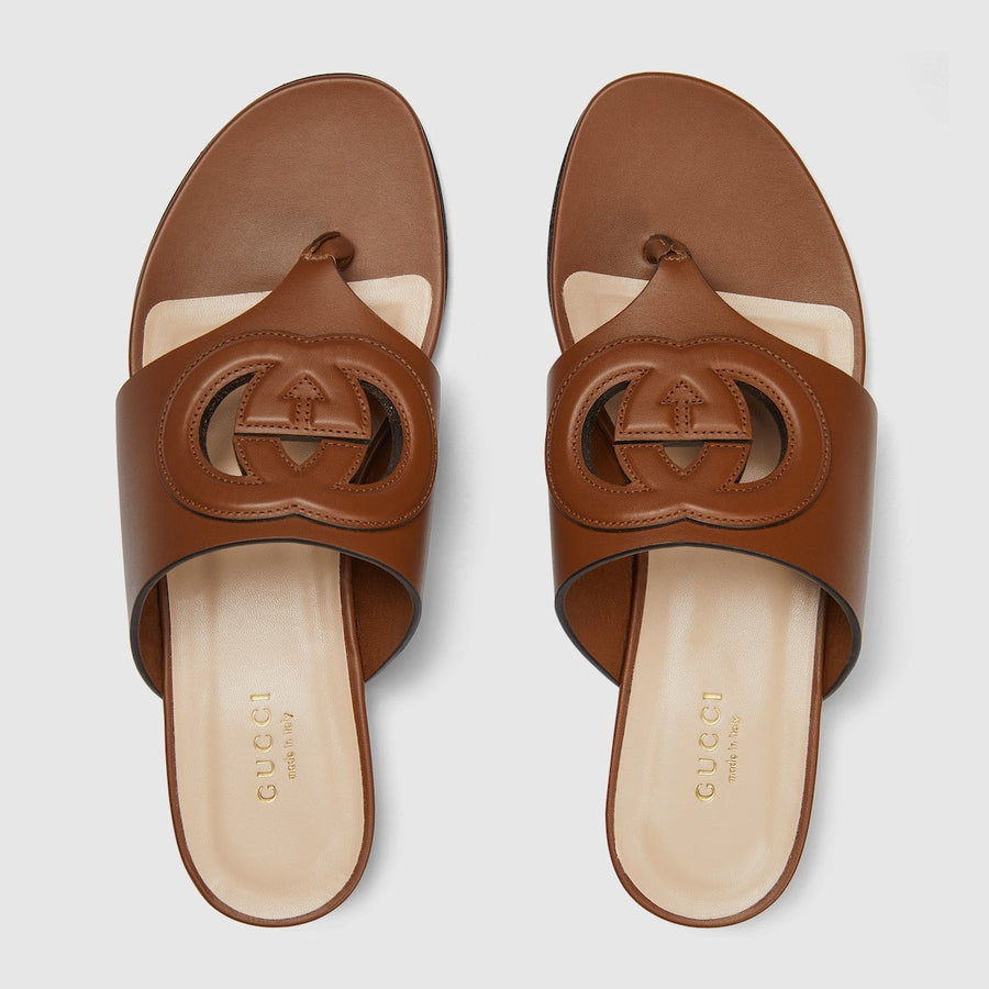 Interlocking G cut-out sandal