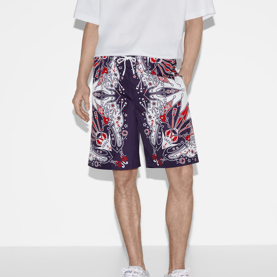 bandana print swim short