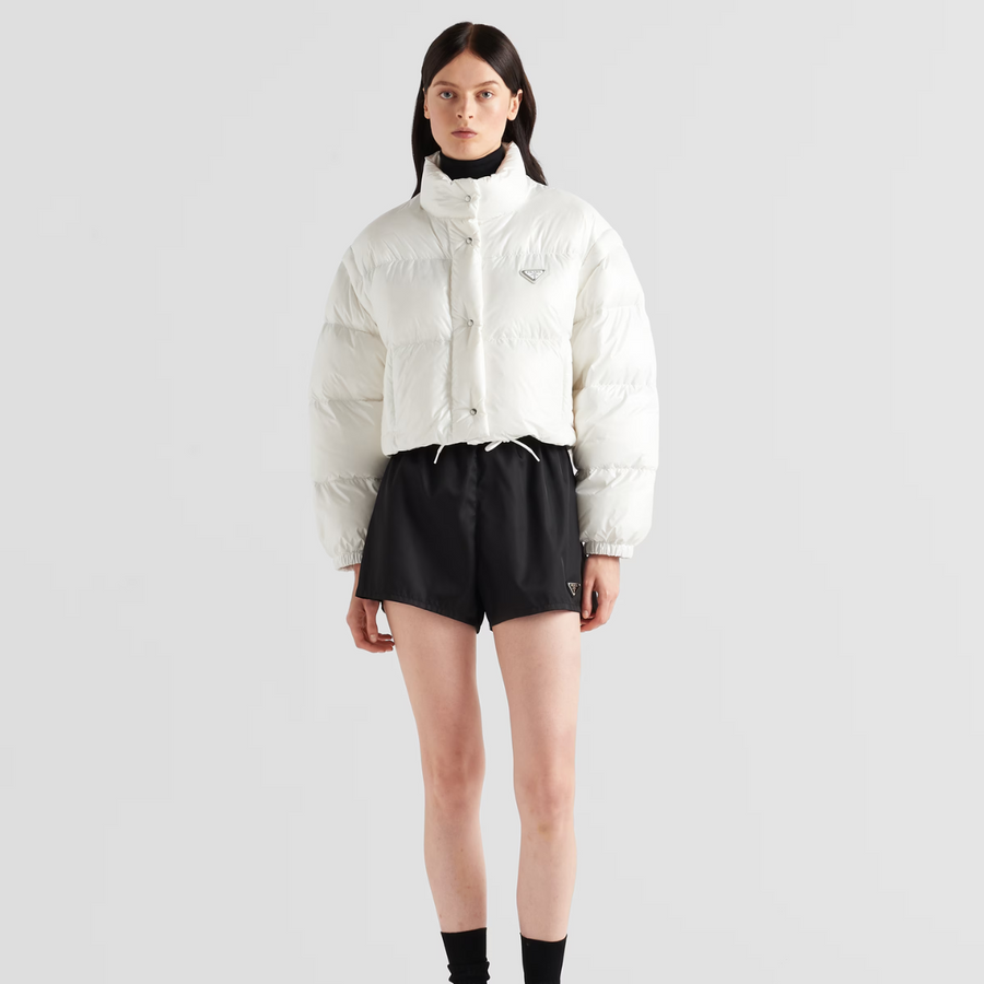 Re-Nylon cropped convertible down jacket