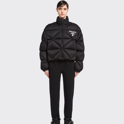 Re-Nylon Gabardine cropped down jacket