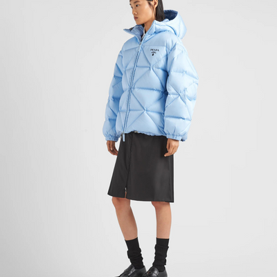 Oversized Re-Nylon Gabardine down jacket