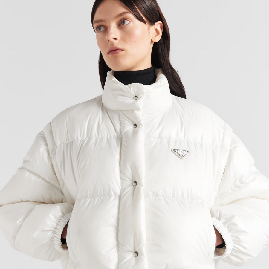 Re-Nylon cropped convertible down jacket