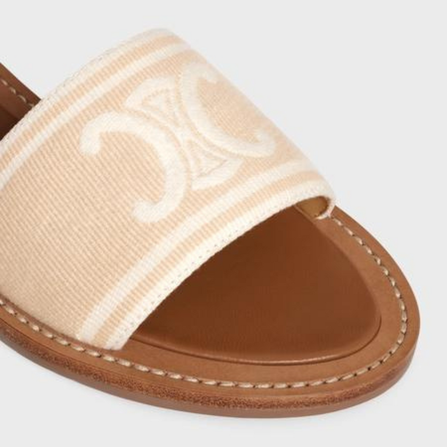 LYMPIA SANDAL in TRIOMPHE JACQUARD CANVAS & CALFSKIN