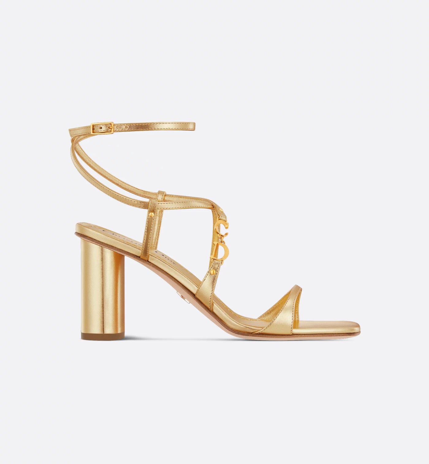 C'est Heeled Laminated Calfskin Sandal