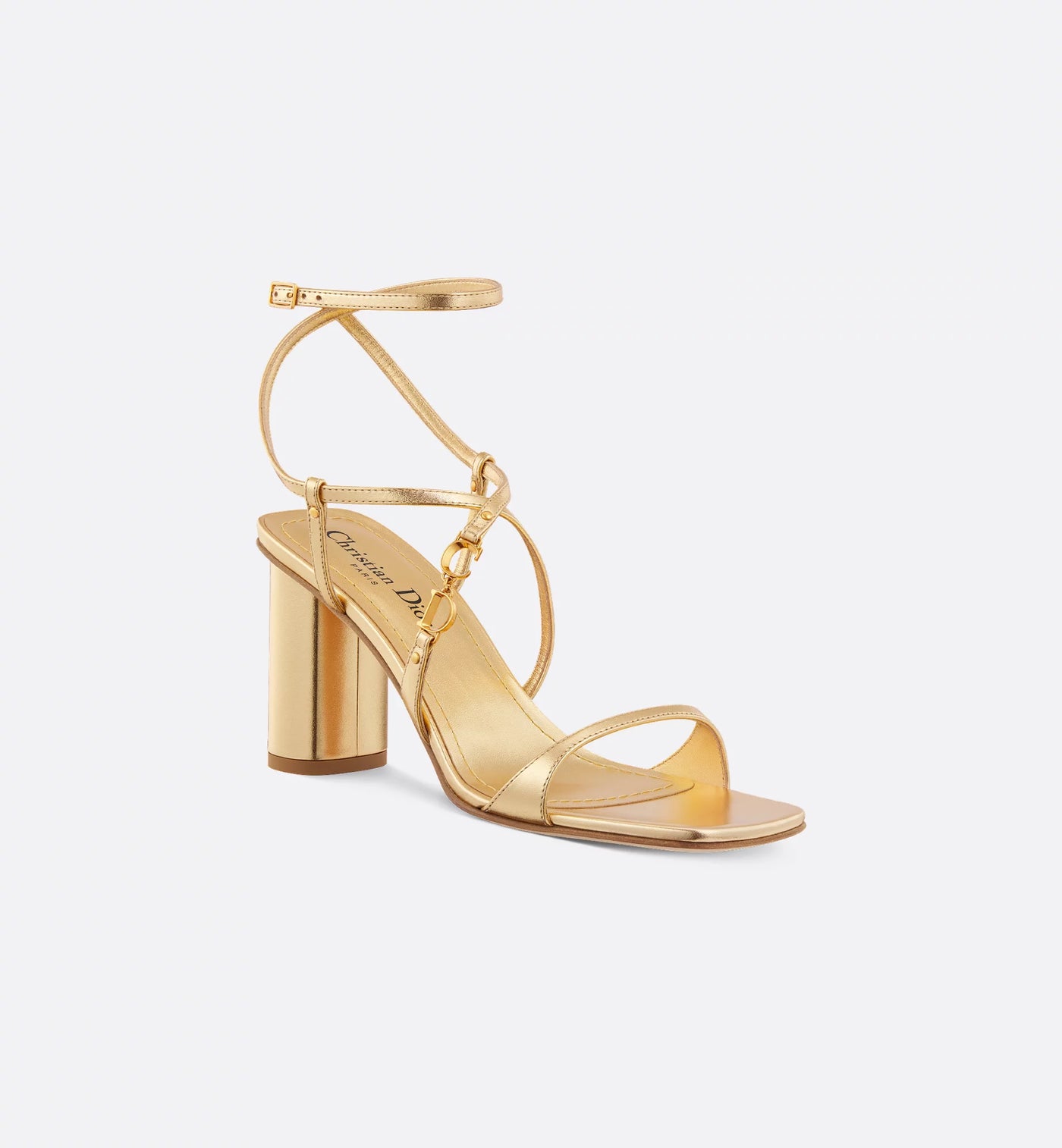 C'est Heeled Laminated Calfskin Sandal