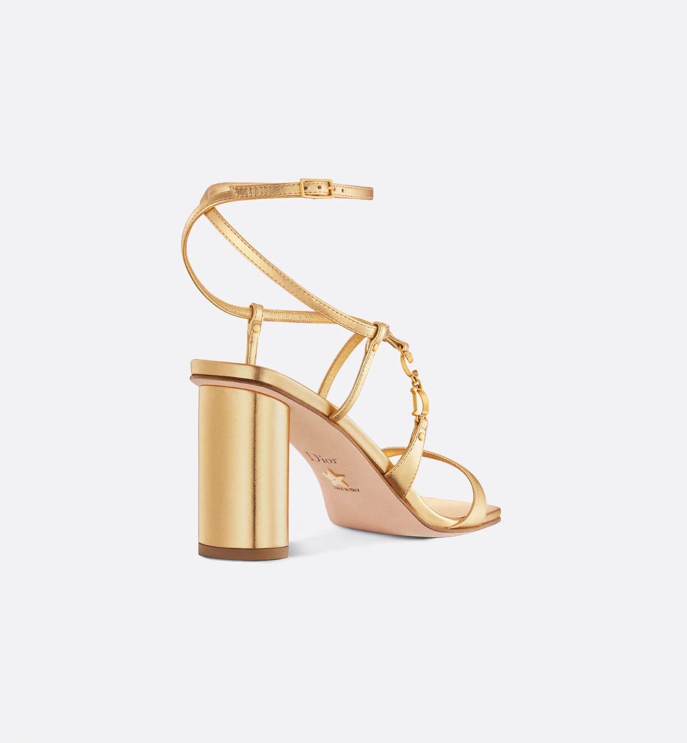 C'est Heeled Laminated Calfskin Sandal