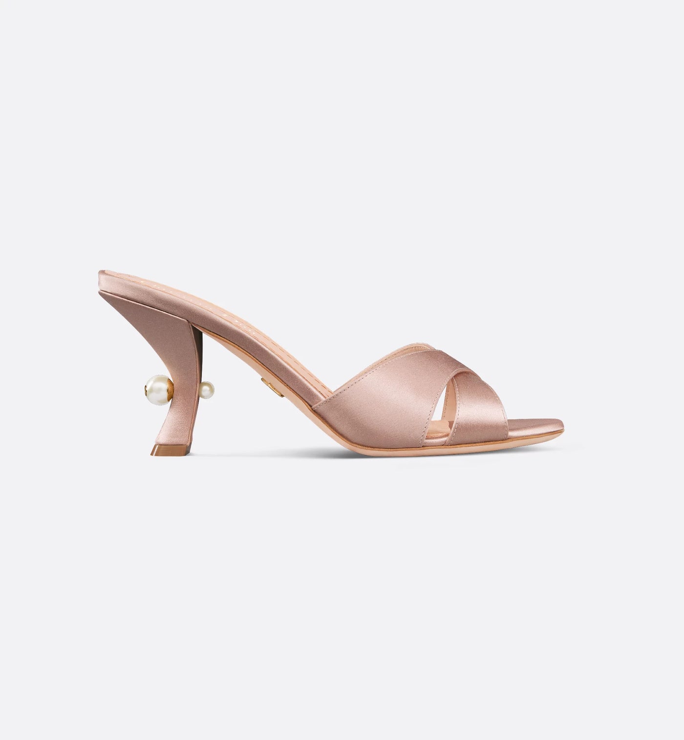 Tribales Heeled Slide Nude Satin