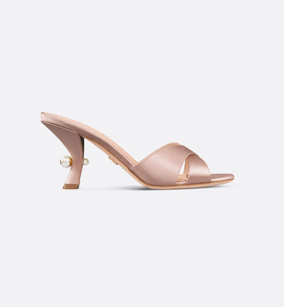 Tribales Heeled Slide Nude Satin