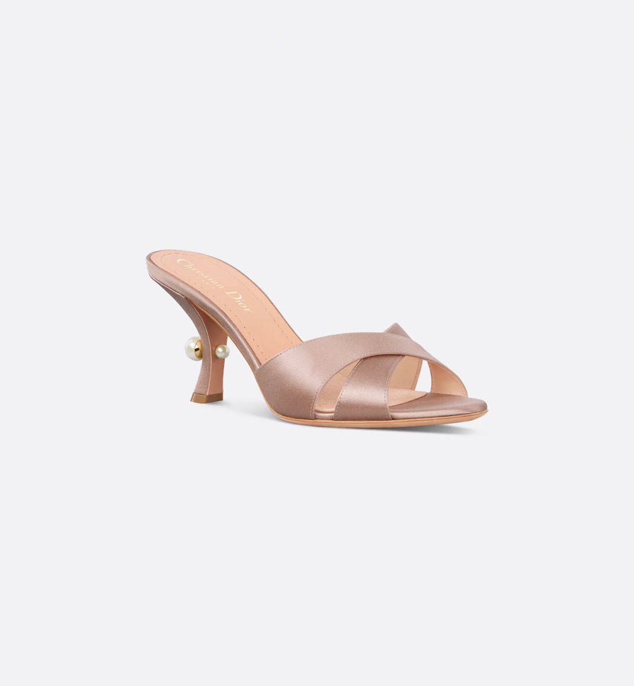 Tribales Heeled Slide Nude Satin