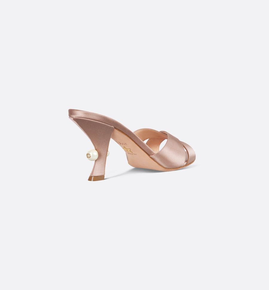 Tribales Heeled Slide Nude Satin