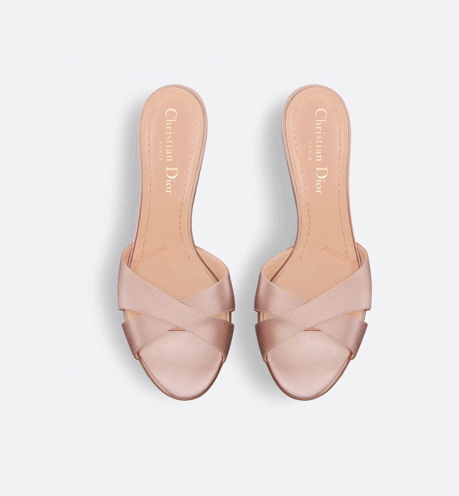 Tribales Heeled Slide Nude Satin