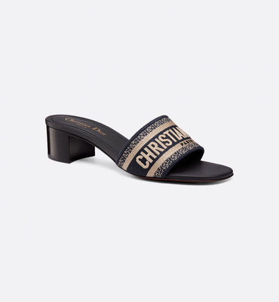 Dway Heeled Embroidered Slide