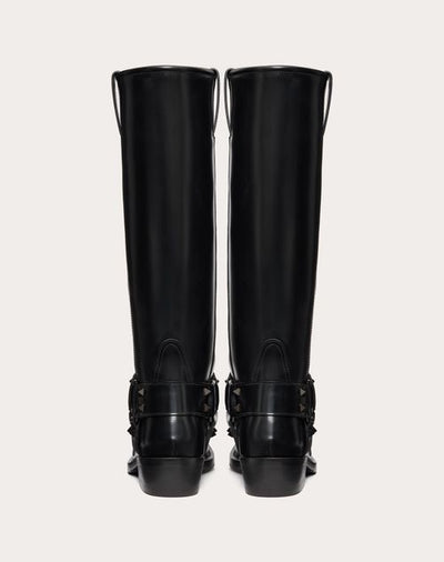 ROCKSTUD CALFSKIN BIKER BOOT 40MM