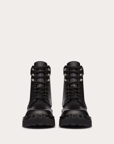 ROCKSTUD CALFSKIN COMBAT BOOT WITH MATCHING STUDS 50MM