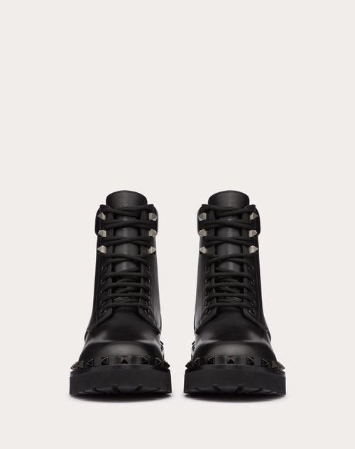 ROCKSTUD CALFSKIN COMBAT BOOT WITH MATCHING STUDS 50MM