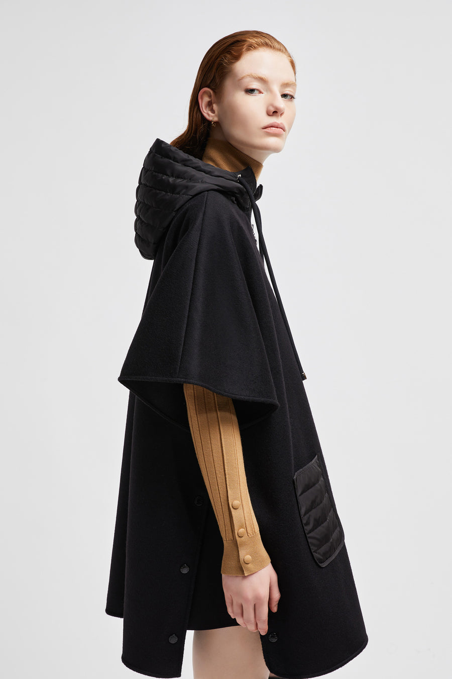 Hooded Down Cape