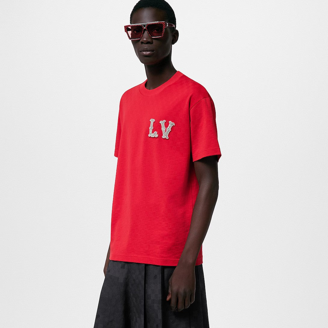 Cotton Pique T-Shirt With Embroidered LV Patch